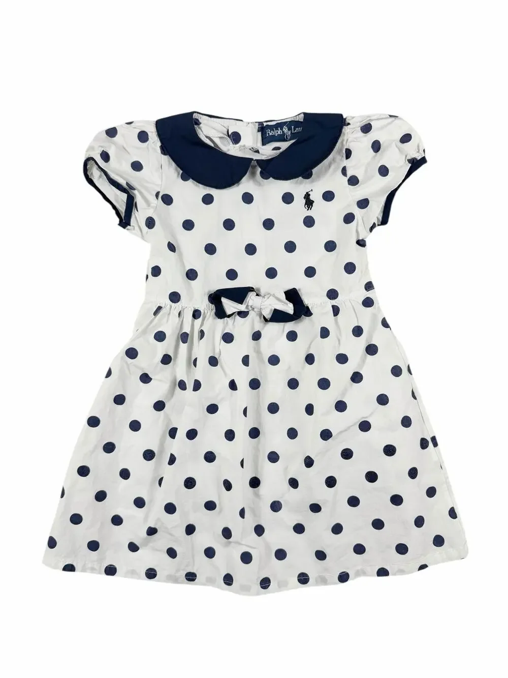 Ralph Lauren Vintage Dress Size 4 Peter Pan Collar Polka Dot